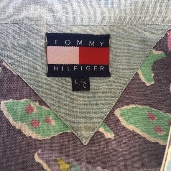 Vintage Tommy Hilfiger Psychedelic Fish Shirt Sz L - Picture 6 of 8
